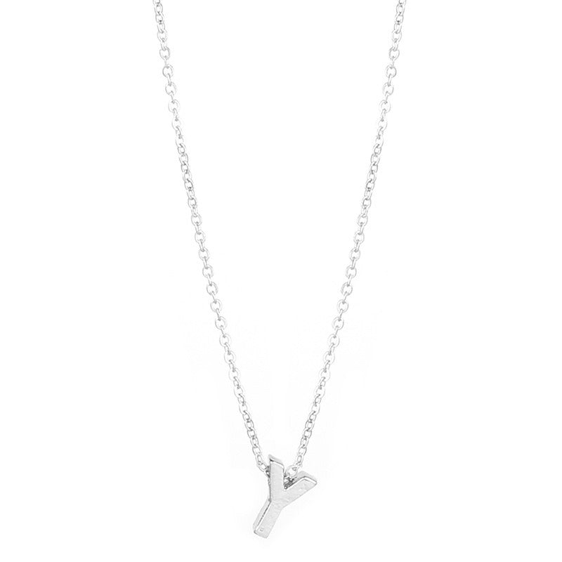 26 letter pendant necklace collarbone chain - Jaazi Intl