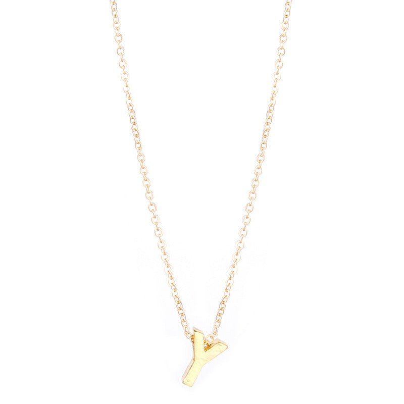 26 letter pendant necklace collarbone chain - Jaazi Intl