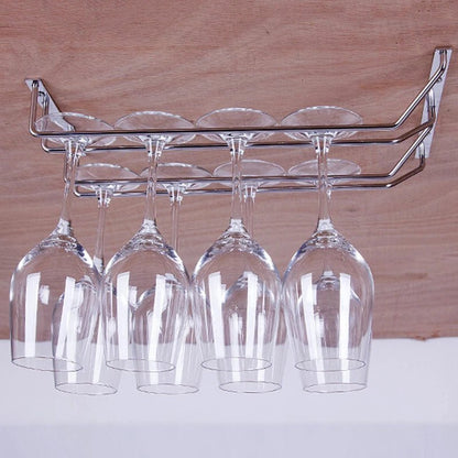 27/35/55cm Stainless Steel Kitchen Home Supplies Wine Glass Rack Hanging Large Chrome Stemware Holder Under Cabinet - Jaazi Intl