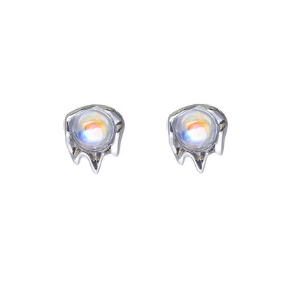 Moonstone Lava Stud Earrings