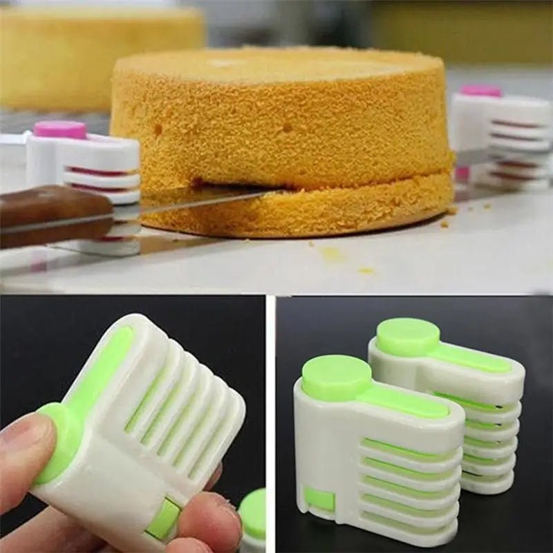 2pcs/set 5 Layers DIY Cake Bread Cutter Leveler Slicer Cutting Fixator Kitchen Accessoires Tool D993 - Jaazi Intl