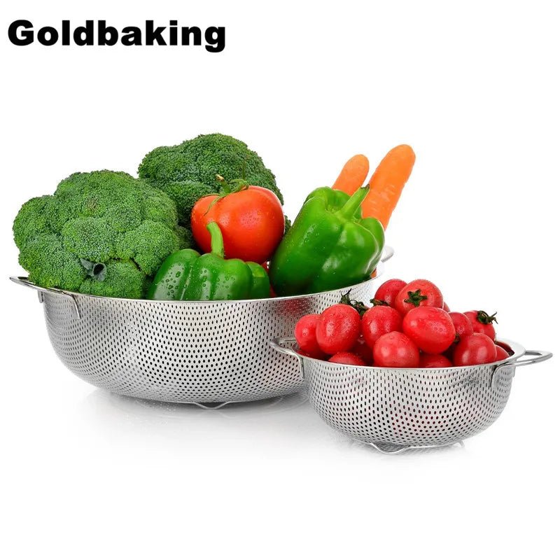 3 Pieces Stainless Steel Colander Kitchen Strainer Set - Jaazi Intl