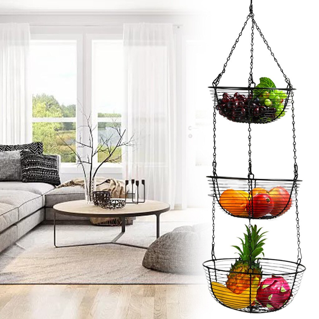 3-Tiers Hanging Fruit Basket - Jaazi Intl