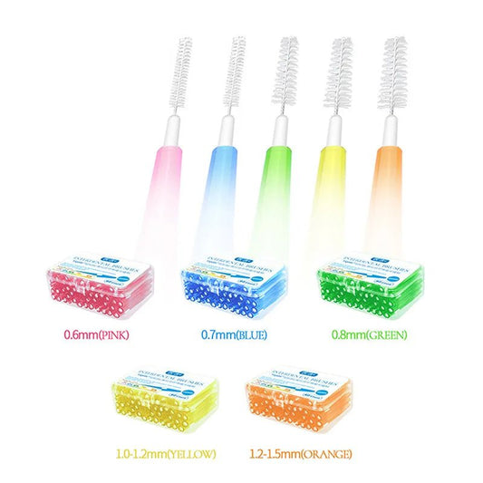 30/40/50/60Pcs/Box Toothpick Dental Interdental Brush 0.6-1.5Mm Cleaning Between Teeth Oral Care Orthodontic I Shape Tooth Floss - Jaazi Intl