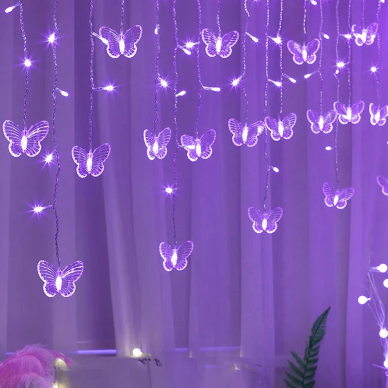 3.5m Butterfly LED STRING Strip Festival Holiday Icicle Curtain LIGHTS CHRISTMAS WEDDING Lamps 100SMD 110V/220V EU/US/ Plug - Jaazi Intl