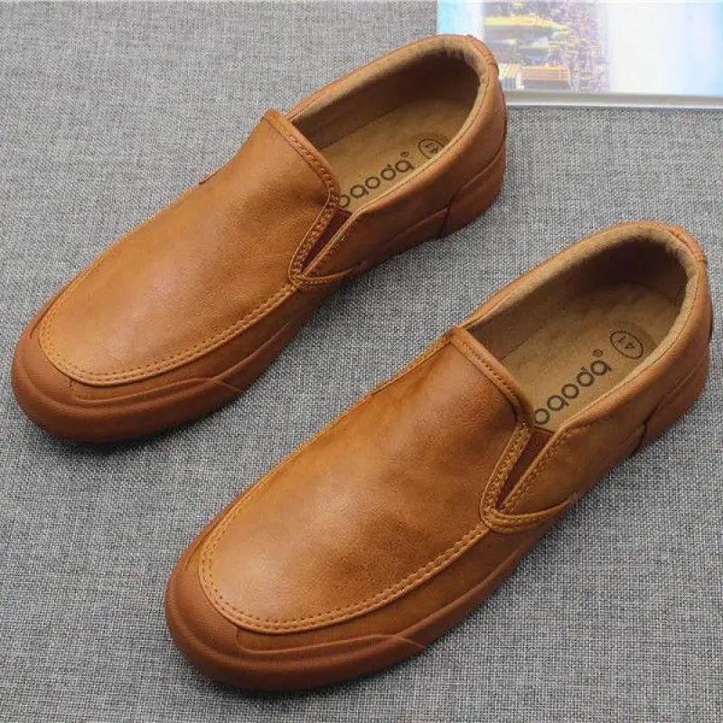 36-46 Mens Microfiber Leather Shoes Autumn Winter Flat-soled Couple Slip-on Loafers Party Add Fluff Warm Male Footwear Hy53 - Jaazi Intl