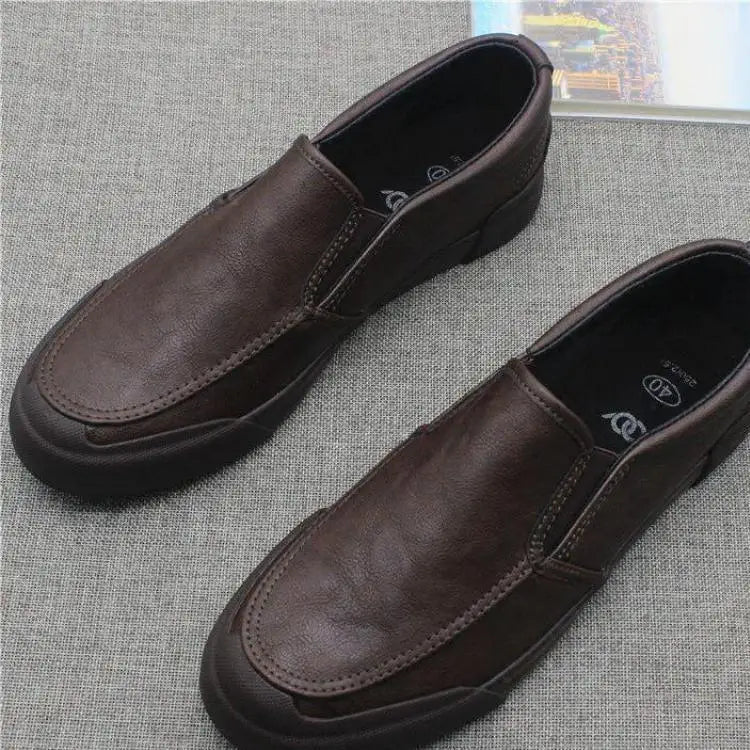 36-46 Mens Microfiber Leather Shoes Autumn Winter Flat-soled Couple Slip-on Loafers Party Add Fluff Warm Male Footwear Hy53 - Jaazi Intl