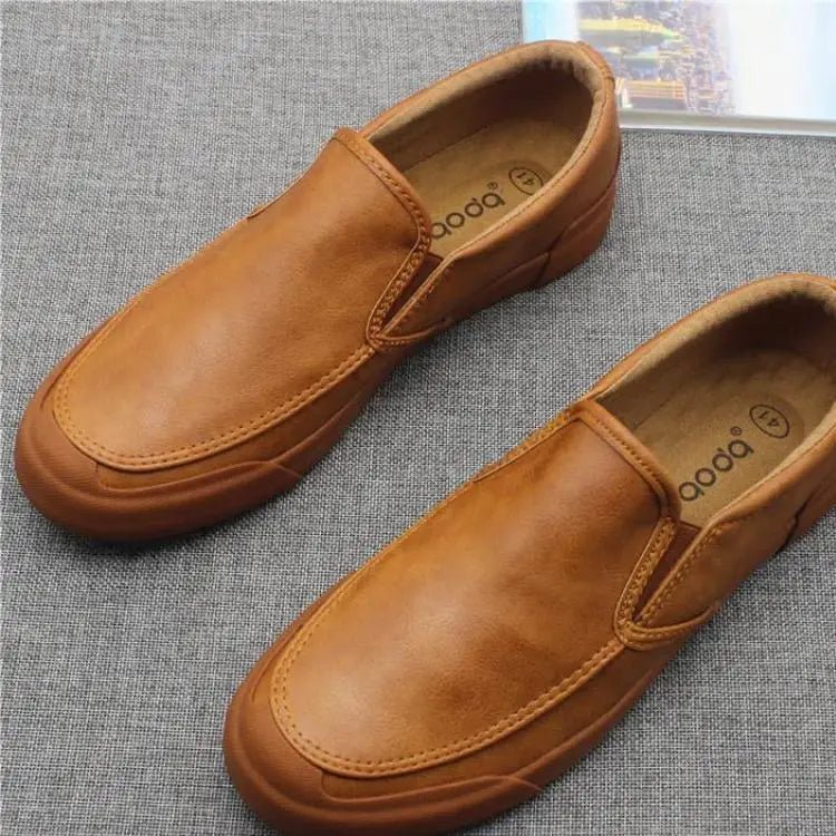 36-46 Mens Microfiber Leather Shoes Autumn Winter Flat-soled Couple Slip-on Loafers Party Add Fluff Warm Male Footwear Hy53 - Jaazi Intl