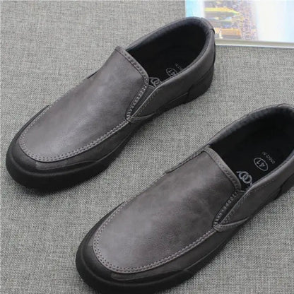 36-46 Mens Microfiber Leather Shoes Autumn Winter Flat-soled Couple Slip-on Loafers Party Add Fluff Warm Male Footwear Hy53 - Jaazi Intl