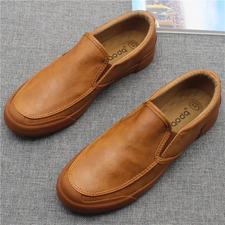 36-46 Mens Microfiber Leather Shoes Autumn Winter Flat-soled Couple Slip-on Loafers Party Add Fluff Warm Male Footwear Hy53 - Jaazi Intl