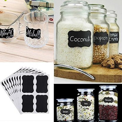 36Pcs/Set Blackboard Sticker Craft Kitchen Jars Organizer Labels Chalkboard Chalk Board Sticker 5cm x 3.5cm Black Board - Jaazi Intl