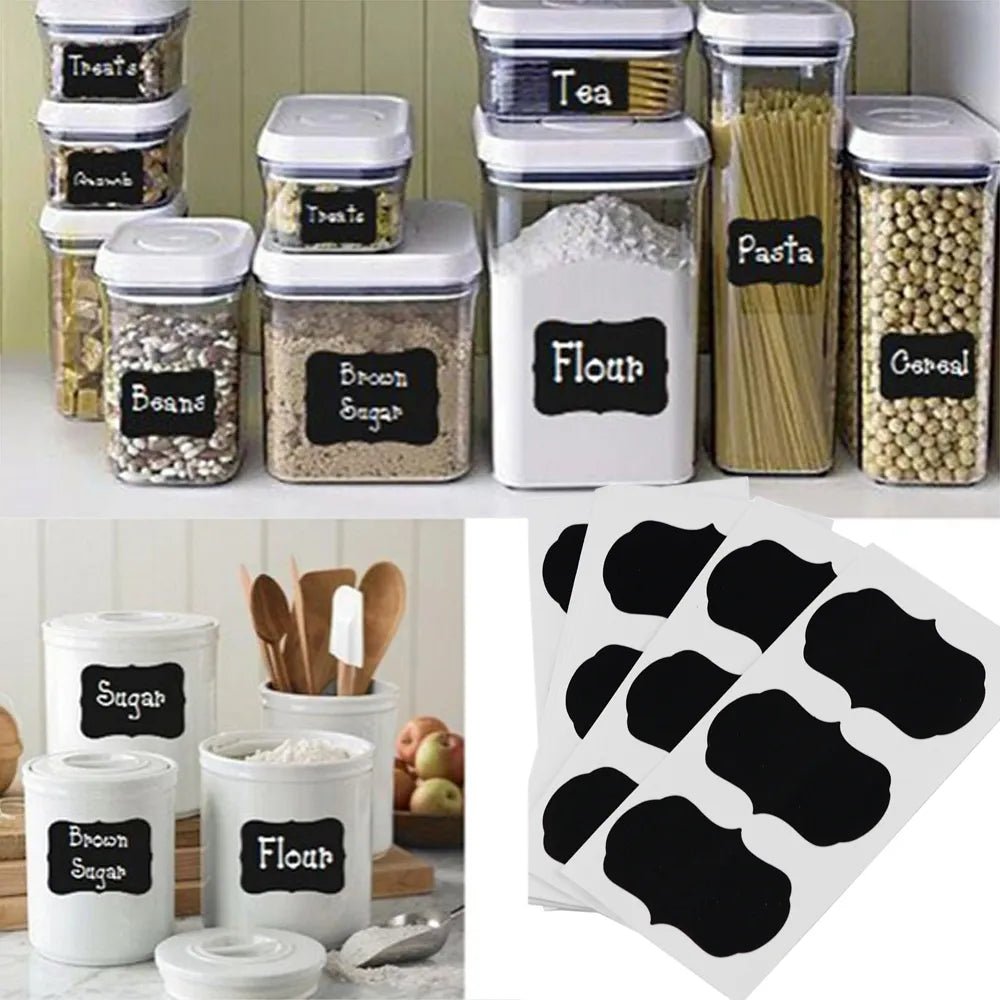 36Pcs/Set Blackboard Sticker Craft Kitchen Jars Organizer Labels Chalkboard Chalk Board Sticker 5cm x 3.5cm Black Board - Jaazi Intl