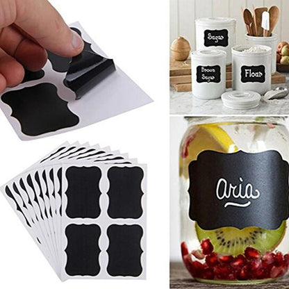 36Pcs/Set Blackboard Sticker Craft Kitchen Jars Organizer Labels Chalkboard Chalk Board Sticker 5cm x 3.5cm Black Board - Jaazi Intl