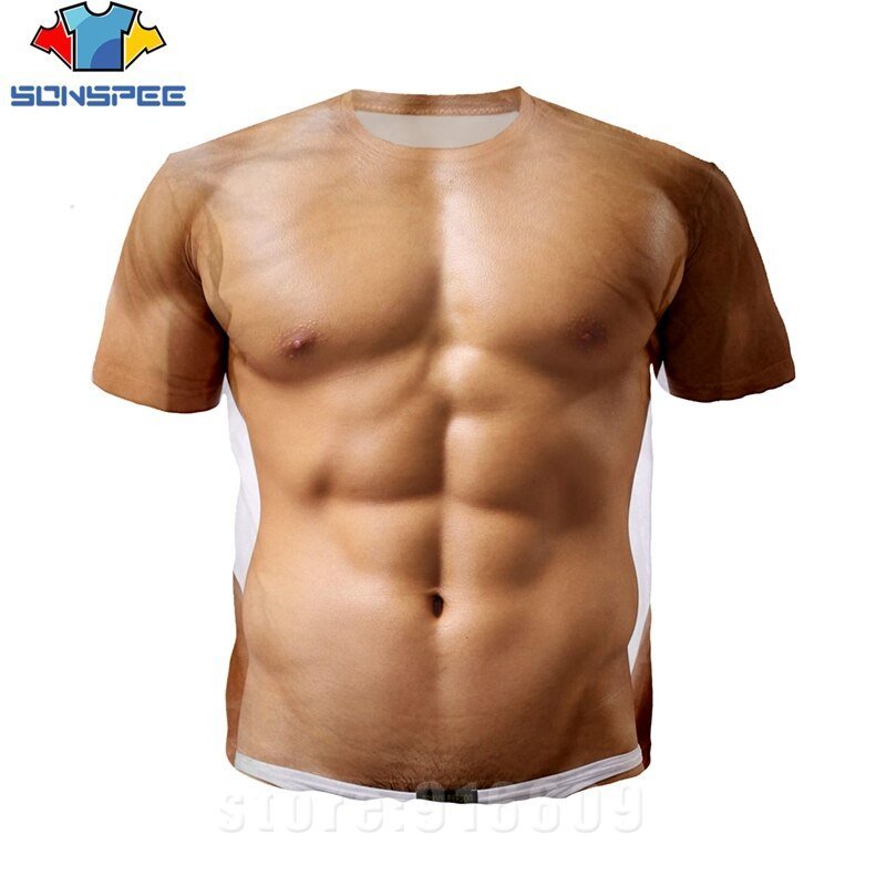 3D Printed Fake Muscle T-shirts - Jaazi Intl