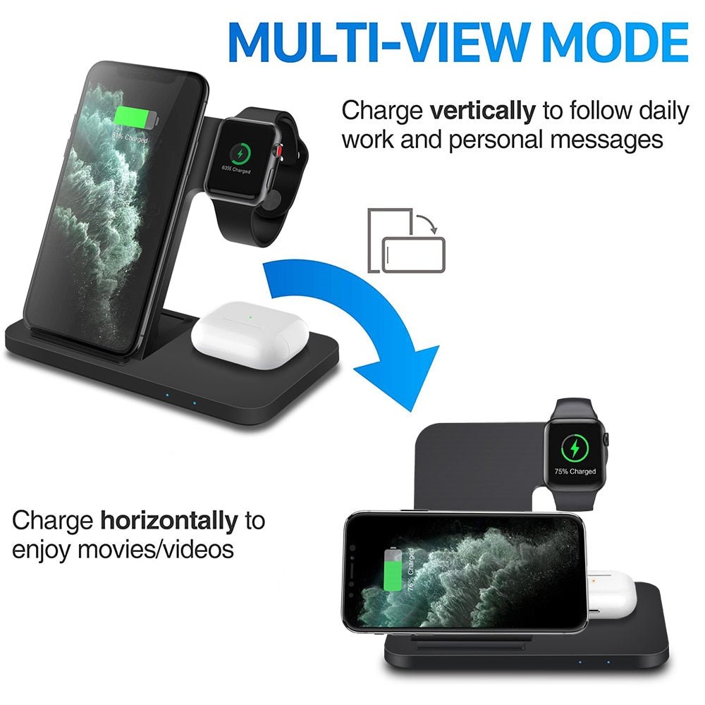 3in1 Wireless Fast Charger Dock Station - Jaazi Intl