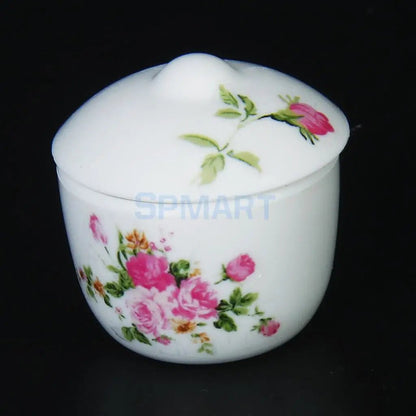 3pcs Doll House Kitchen Miniature Casserole Pot Bowl Lid with Floral Pattern - Jaazi Intl