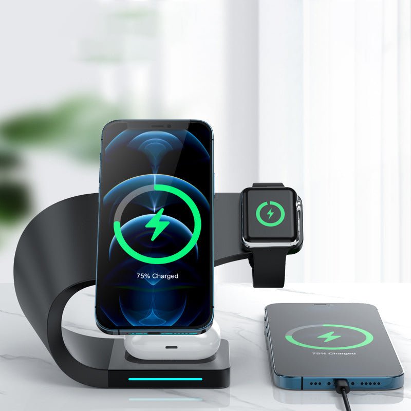 4 in 1 Magnetic Wireless Charger for iPhone12 Apple Watch Headphones Wireless Charging - Jaazi Intl