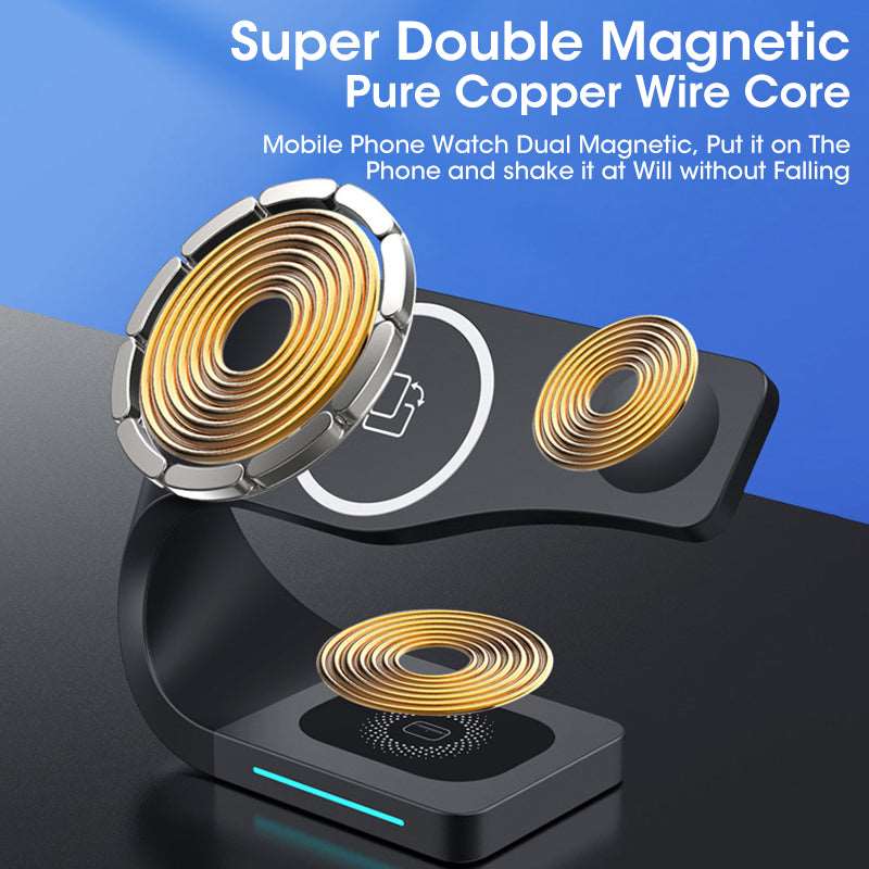 4 in 1 Magnetic Wireless Charger for iPhone12 Apple Watch Headphones Wireless Charging - Jaazi Intl