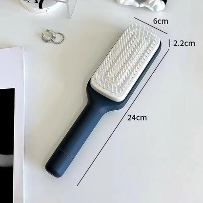 4 In 1 Self Cleaning Hair Brush New Self-Cleaning Anti-Static Massage Comb Scalable Rotate Lifting Self Cleaning Hairbrush - Jaazi Intl