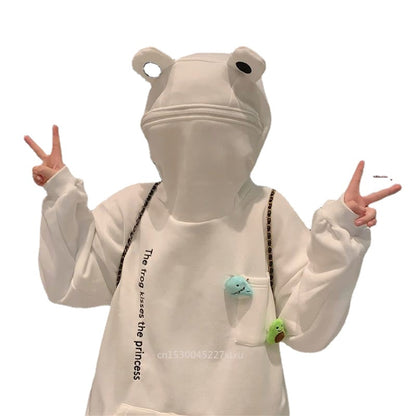 Sweat à capuche zippé grenouille unisexe