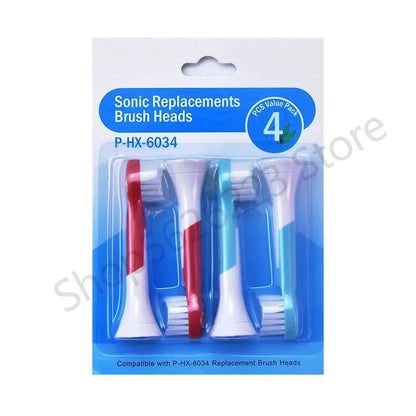 4Pcs Kids Electric Toothbrush Heads for Philips Sonicare Kids HX6044 HX6042 R710 RS910 Children Replacement Tooth Brush Heads - Jaazi Intl