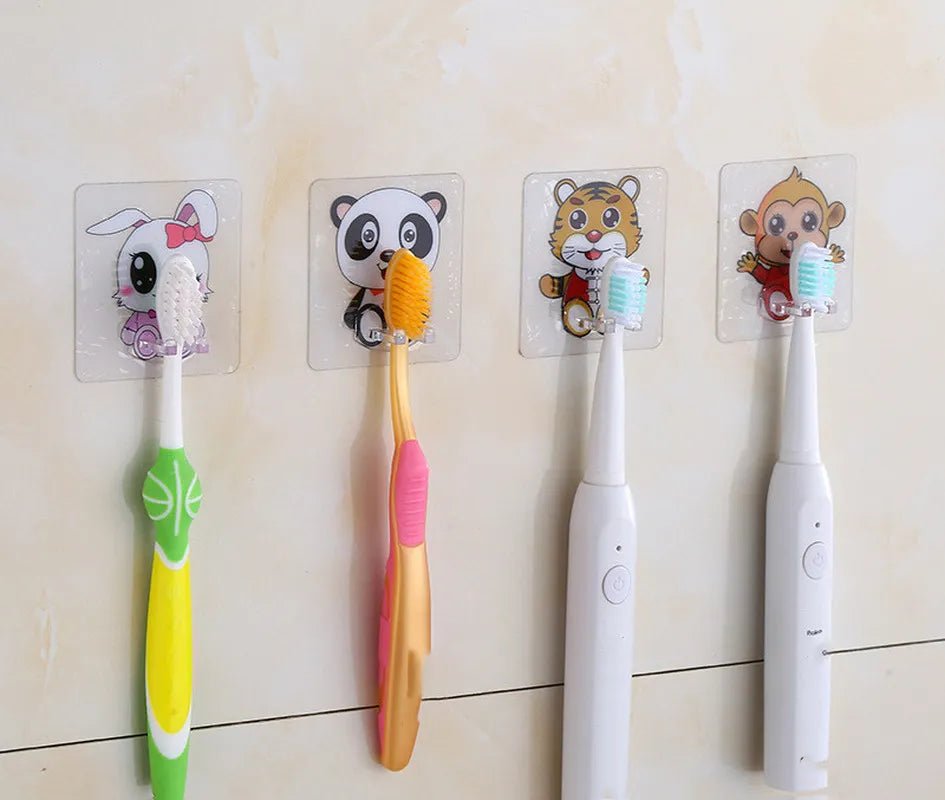 4pcs Tooth Brush Storage Rack Stand Toothbrush Holder Transparent Panda Travel Toilet Shaver Organizer Bathroom Accessories - Jaazi Intl