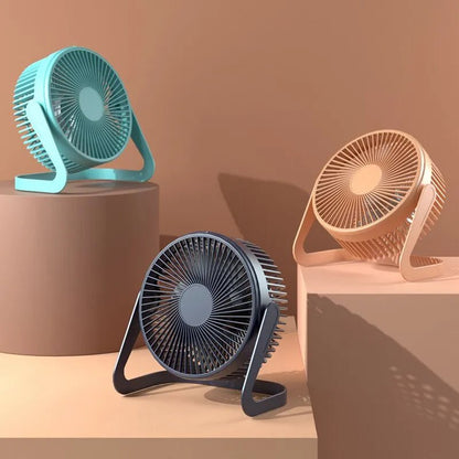 5 Inch USB Desktop Fan 360° Rotating Mini Adjustable Portable Electric Fan Summer Mute Air Cooler For Home Office - Jaazi Intl