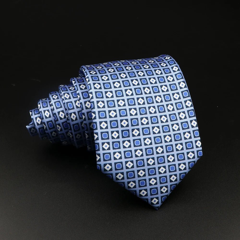 51 Styles Men's Silk Ties Jacquard Striped Plaid Floral 8cm Necktie Accessories Daily Wear Shirt Suit Cravat Wedding Party Gift - Jaazi Intl