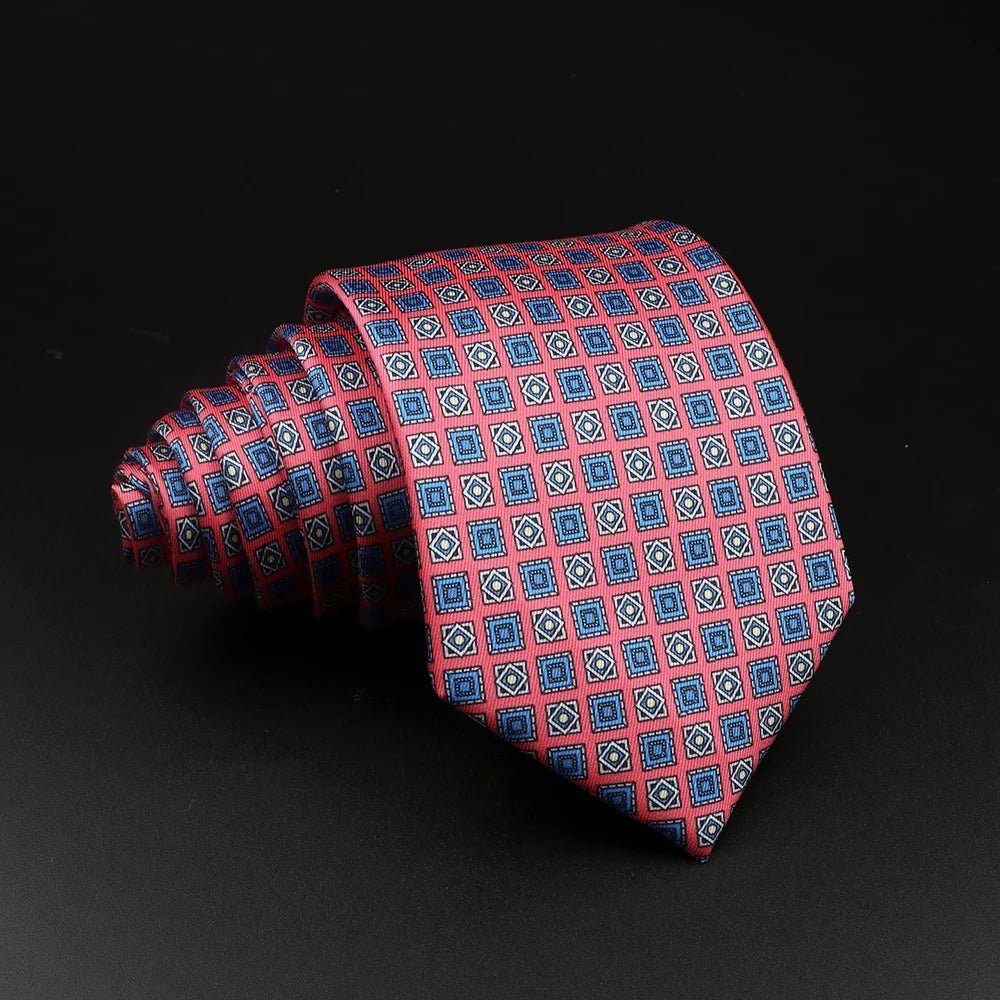 51 Styles Men's Silk Ties Jacquard Striped Plaid Floral 8cm Necktie Accessories Daily Wear Shirt Suit Cravat Wedding Party Gift - Jaazi Intl