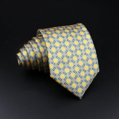 51 Styles Men's Silk Ties Jacquard Striped Plaid Floral 8cm Necktie Accessories Daily Wear Shirt Suit Cravat Wedding Party Gift - Jaazi Intl