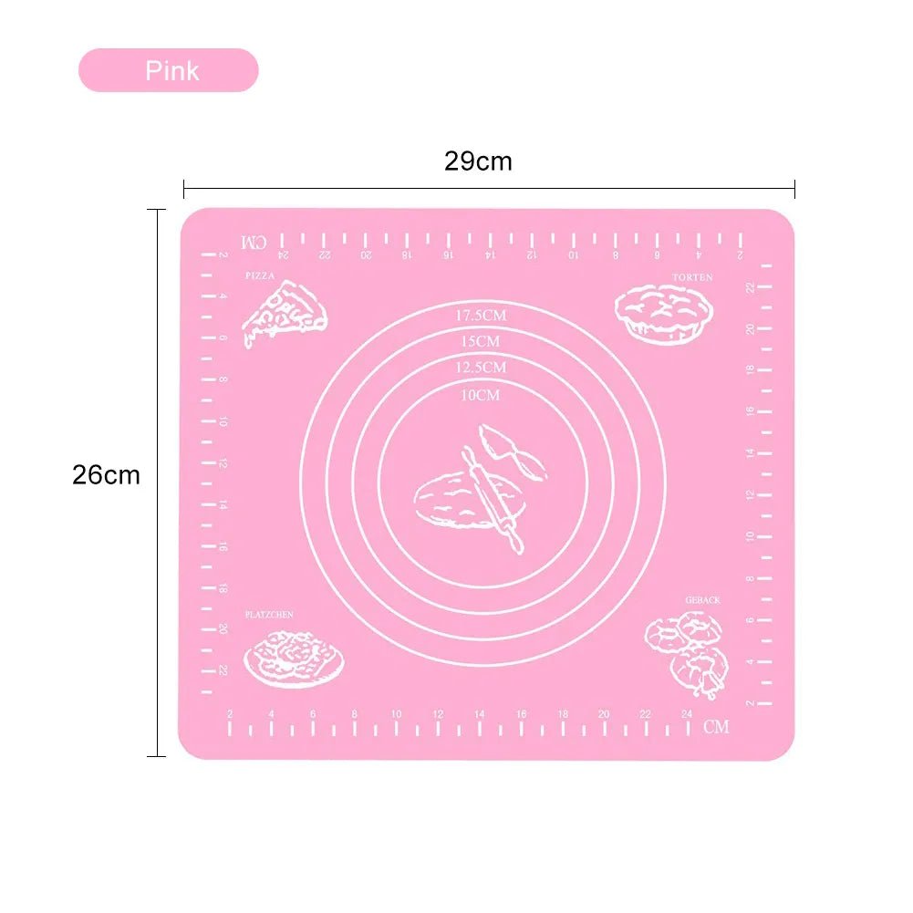 5/8/10PCS Silicone Pastry Baking Rolling Cut Mat Clay Fondant Ice Cake Dough Kitchen Accessories Baking Accessories 26*29CM - Jaazi Intl