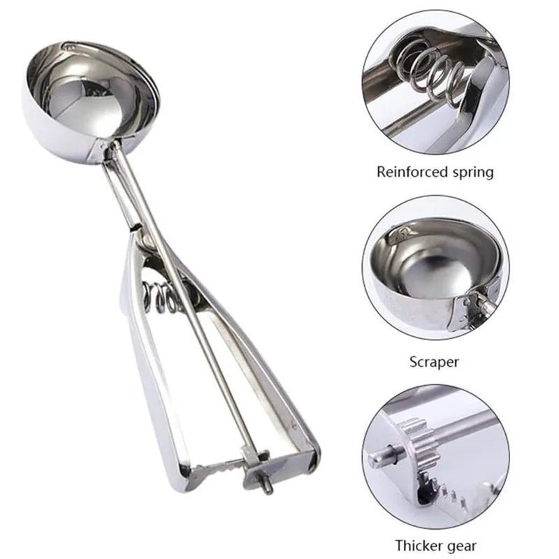 5cm Stainless Steel IceCream Mash Potato Scoop Ice Cream Stacks Spoon Kitchen Tool Middle Accessories - Jaazi Intl