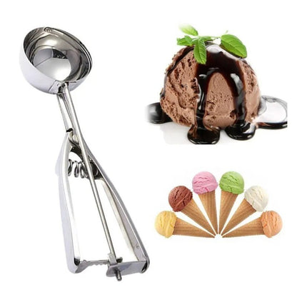 5cm Stainless Steel IceCream Mash Potato Scoop Ice Cream Stacks Spoon Kitchen Tool Middle Accessories - Jaazi Intl