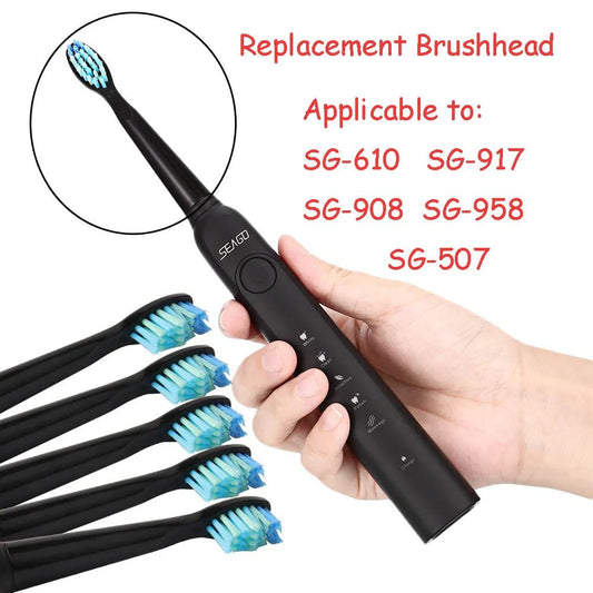 5pcs/set Seago Toothbrush Head for Seago SG610 SG908 SG917 910 507 515 949 958 Toothbrush Electric Replacement Tooth Brush Head - Jaazi Intl