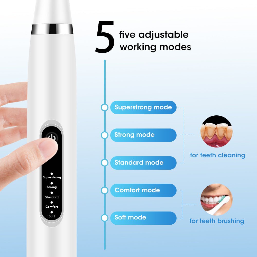 5th Gear Electric Dental Scaler Calculus Remover Dental Scaler Adult Electric Toothbrush - Jaazi Intl