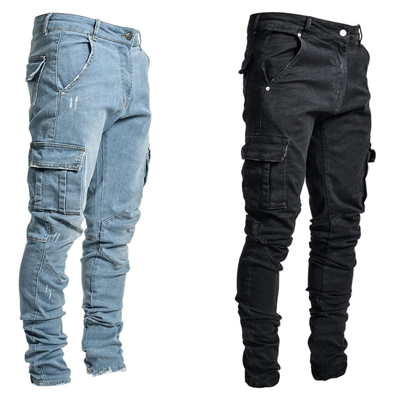 Jean cargo multi-poches pour hommes