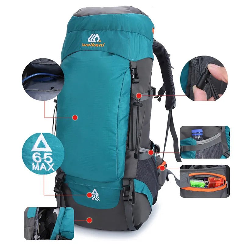 90L 80L 65L Camping Backpack Large Capacity Outdoor Climbing Bag Waterproof Mountaineering Hiking Trekking Sport Bags XA289A - Jaazi Intl