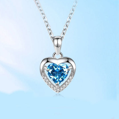 925 Heart-shaped Rhinestones Necklace Luxury Personalized Necklace For Women Jewelry Jewelry Valentine's Day Gift - Jaazi Intl