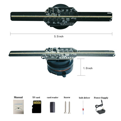 Vertikale 14 cm große holografische 3D-Projektion mit bloßem Auge, schwebende Luftbildaufnahme, dreidimensionaler elektrischer Lüfterbildschirm, rotierende Werbemaschine startet
