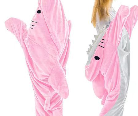 Shark Blanket Adult Super Soft Fleece Hoodie Sleeping Bag Wearable Loose One Piece Pajamas Shark Sleeping Bag