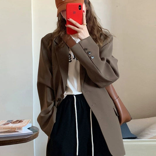 Suit Women&amp;amp;amp;#039;s 2022 Spring And Autumn New Student Casual Popular Oversize Black Small Temperament Suit Jacket