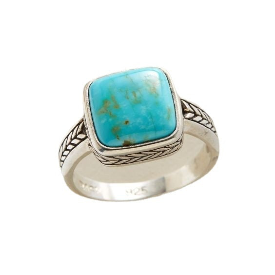 Retro Simple Blue Turquoise Ring