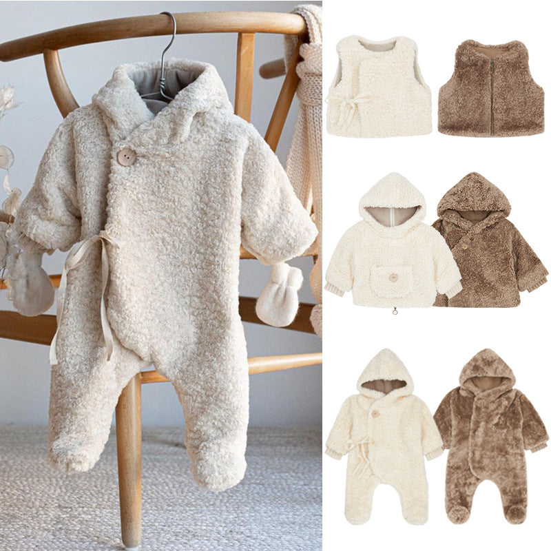 New Infants And Young Children, Men And Women, Winter Clothing, Cotton-padded Clothes, Plush Thickened Coats, Cotton-padded Clothes, Woolen Sweaters And Cotton-padded Jackets For Going Out