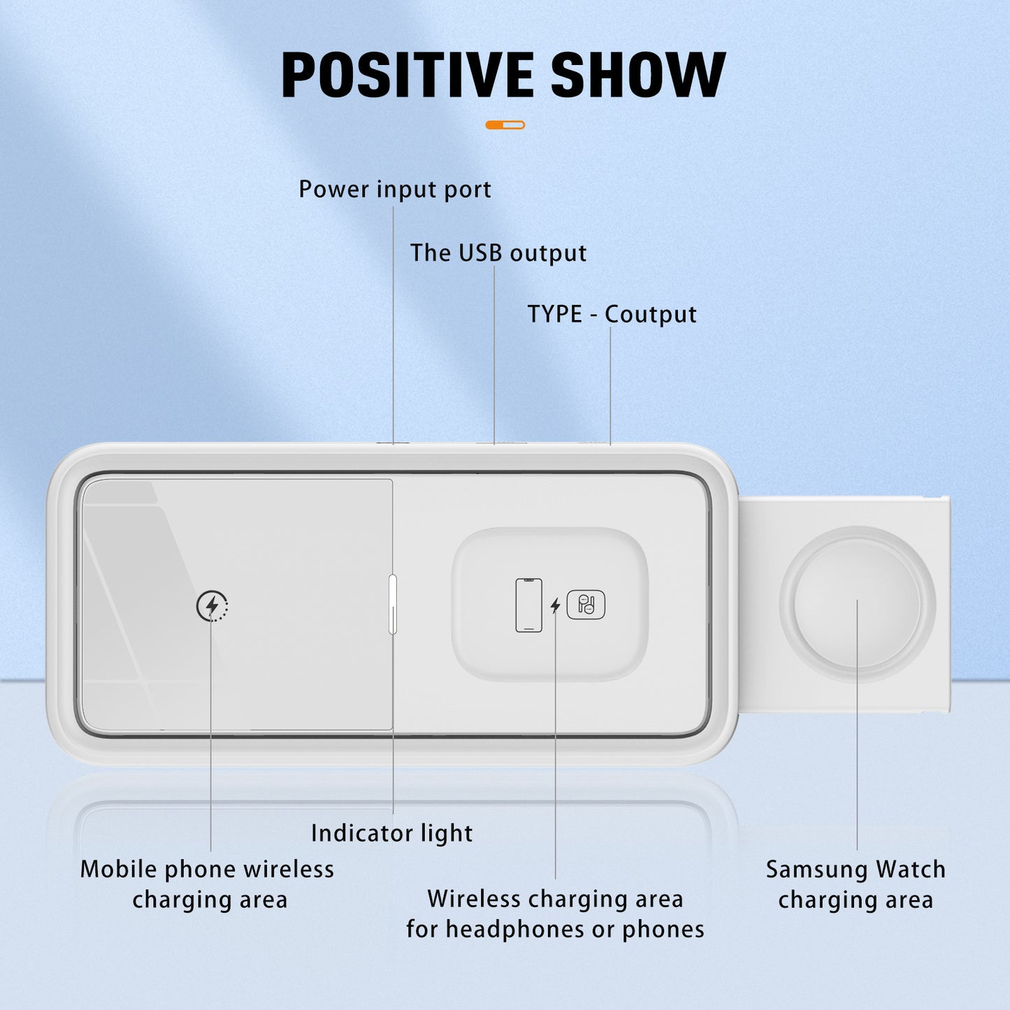 JLM 3 In 1  Wireless Charger  15W Portable Fast Charging