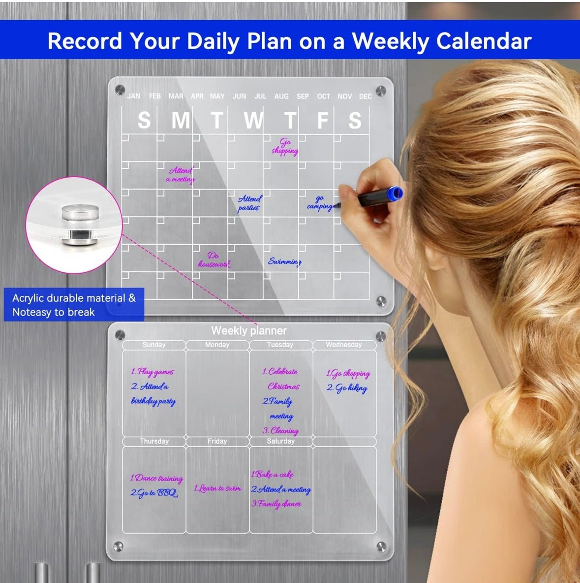 Acrylic Magnetic Calendar - Jaazi Intl