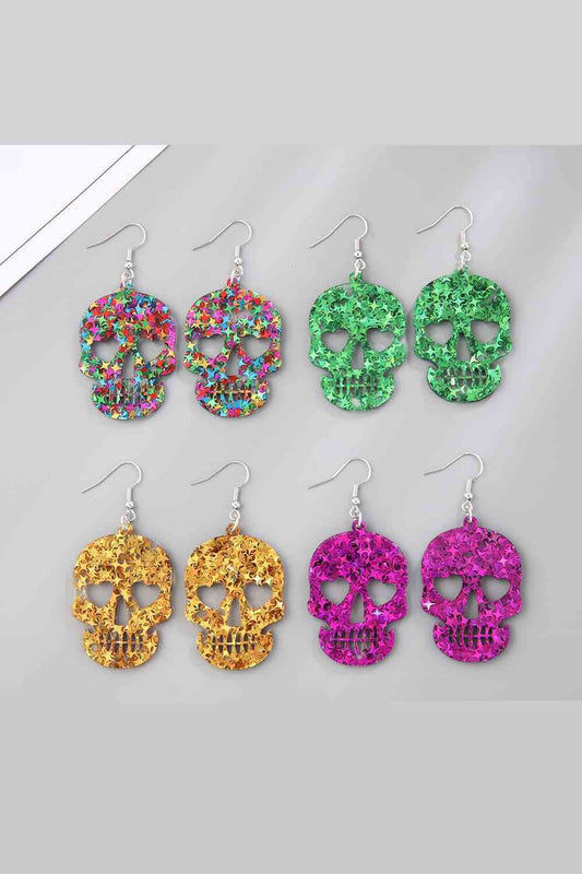 Acrylic Skull Drop Earrings - Jaazi Intl