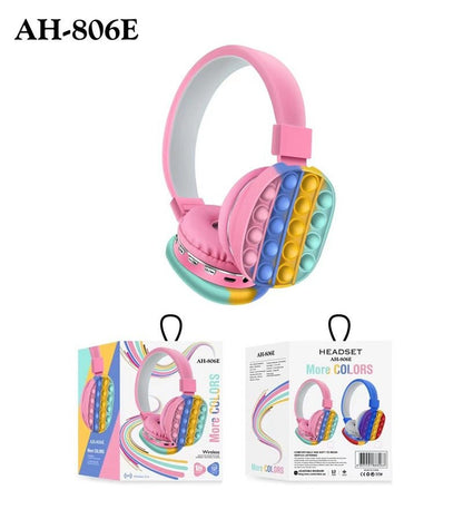 AH-806E New Net Red Head-Mounted Private Model Simple Cute Rainbow Bluetooth Stereo Headset - Jaazi Intl