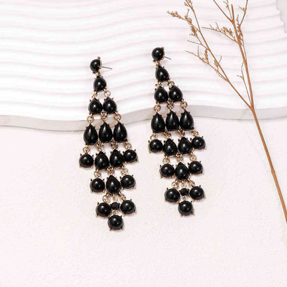 Alloy & Rhinestone Teardrop Earrings - Jaazi Intl