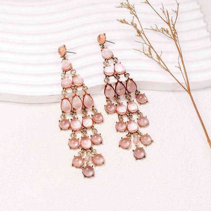 Alloy & Rhinestone Teardrop Earrings - Jaazi Intl