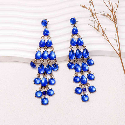 Alloy & Rhinestone Teardrop Earrings - Jaazi Intl